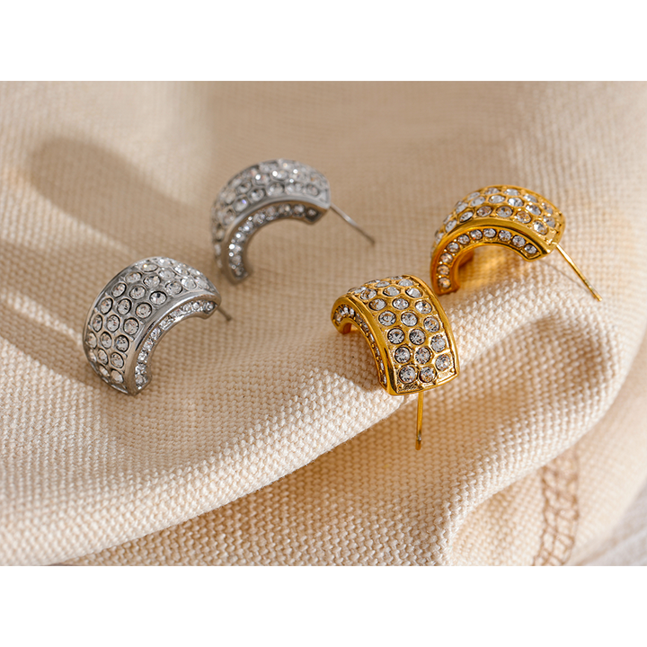 Zoya Crystal Crescent Earrings