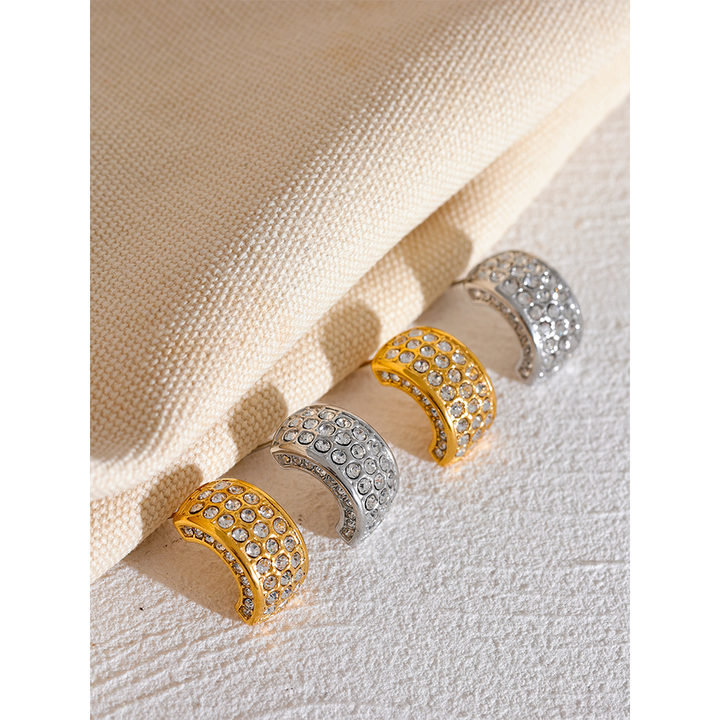 Zoya Crystal Crescent Earrings