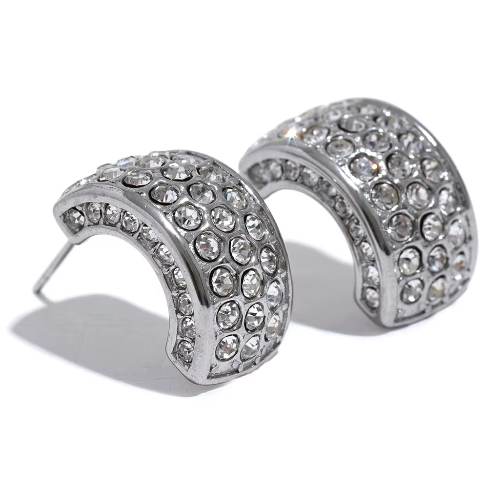 Zoya Crystal Crescent Earrings