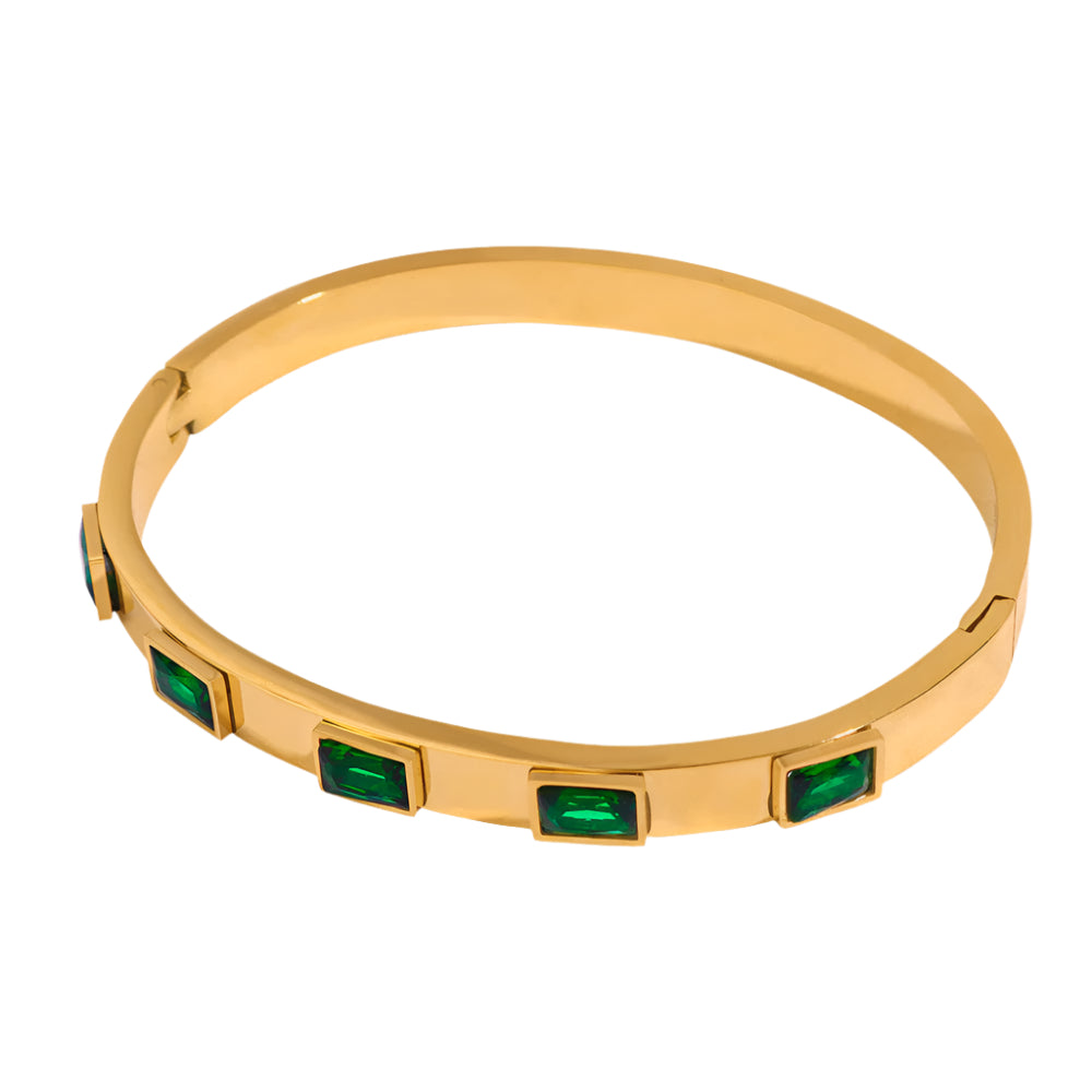 Zoya Emerald Stud Bangle