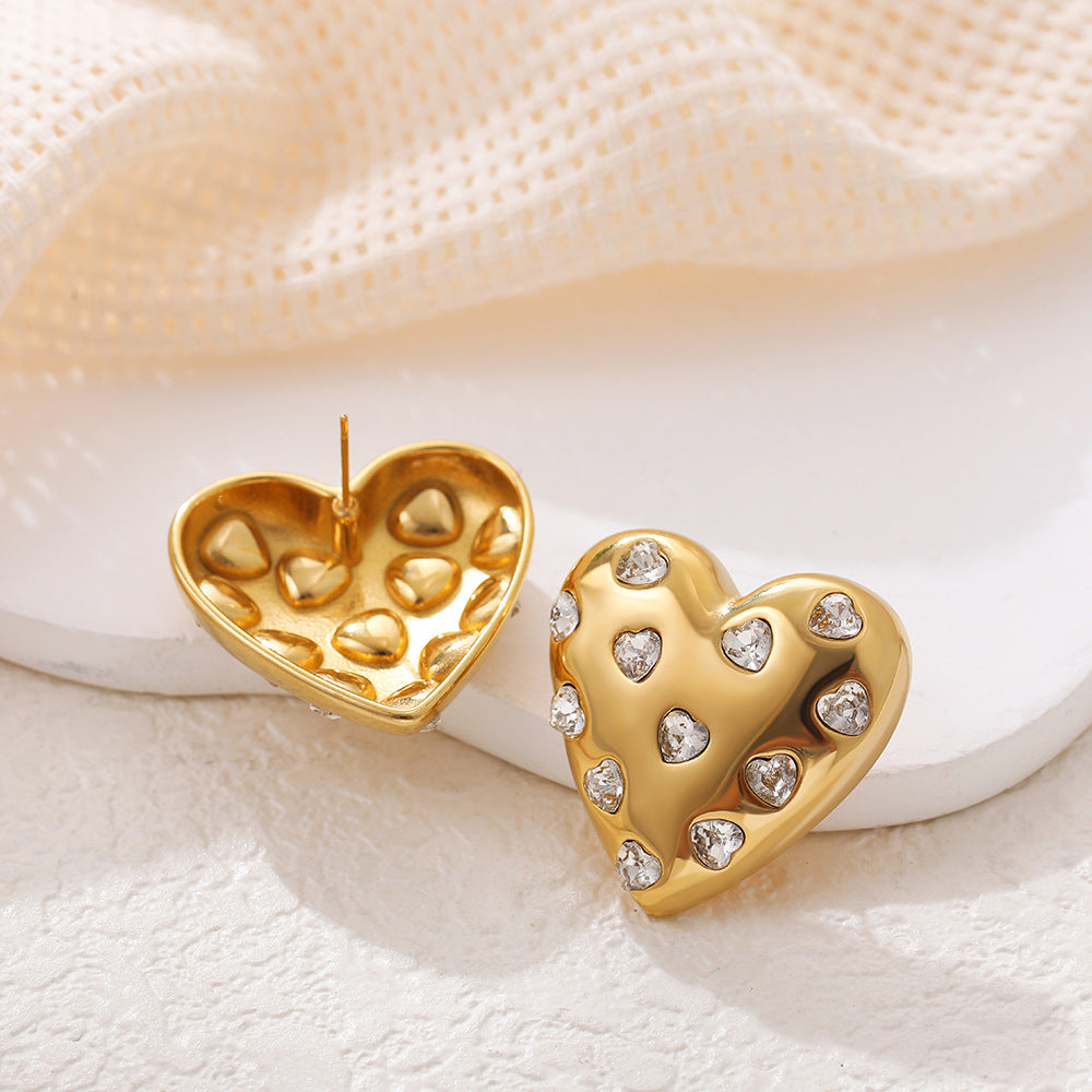 Zuri Crystal Heart Studs