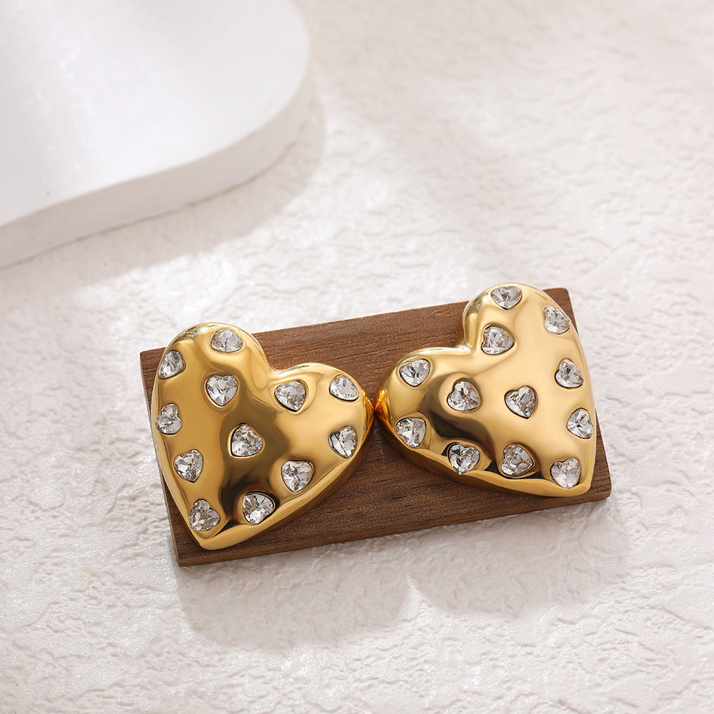Zuri Crystal Heart Studs
