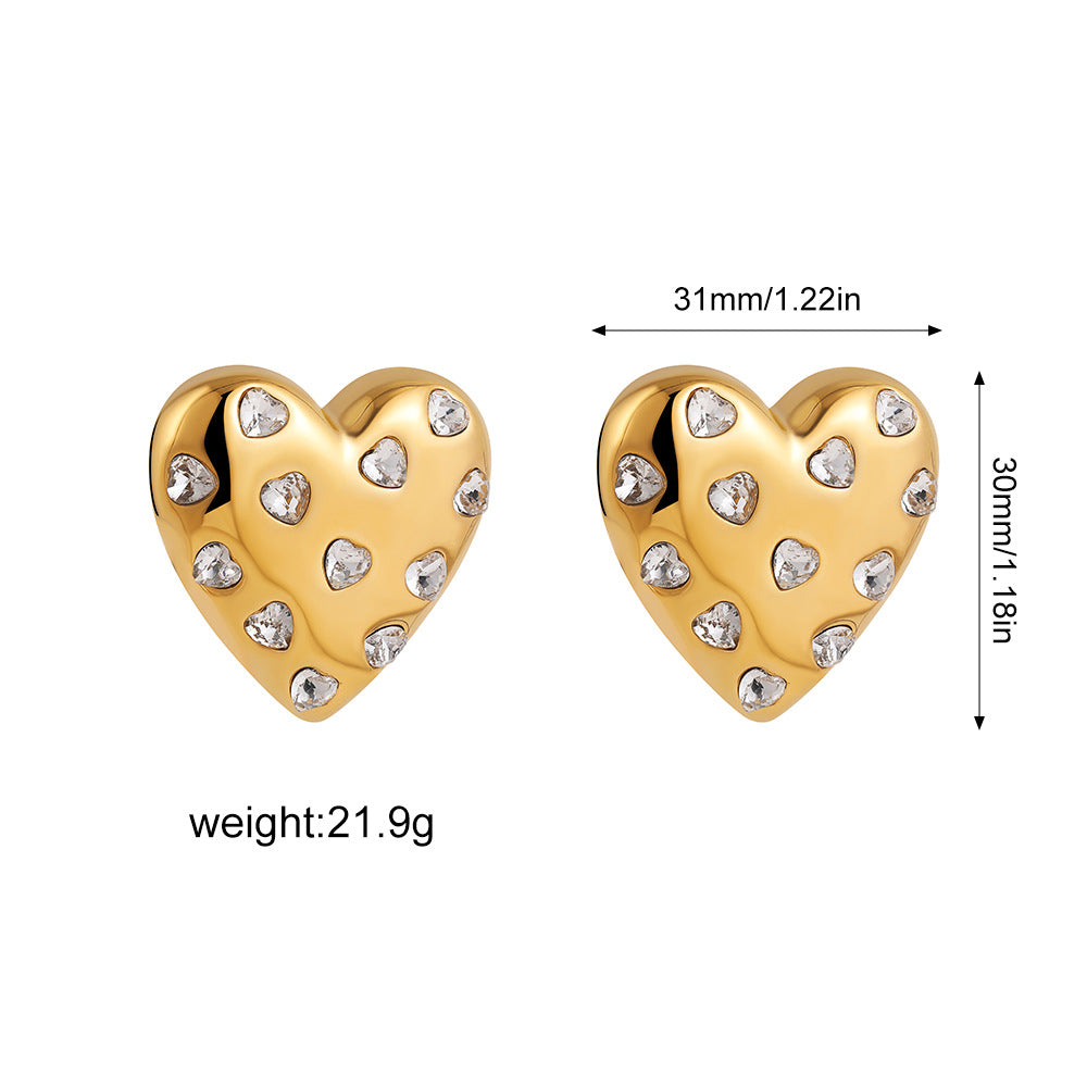 Zuri Crystal Heart Studs