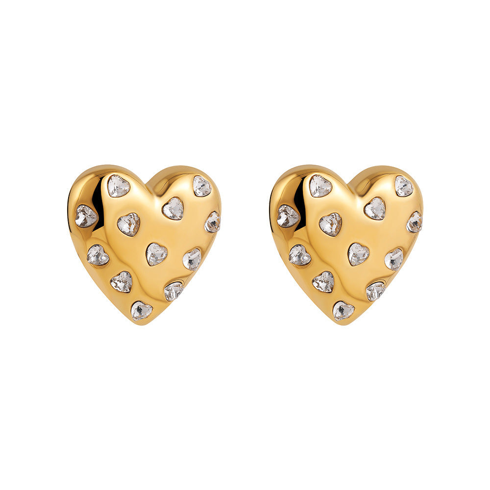 Zuri Crystal Heart Studs