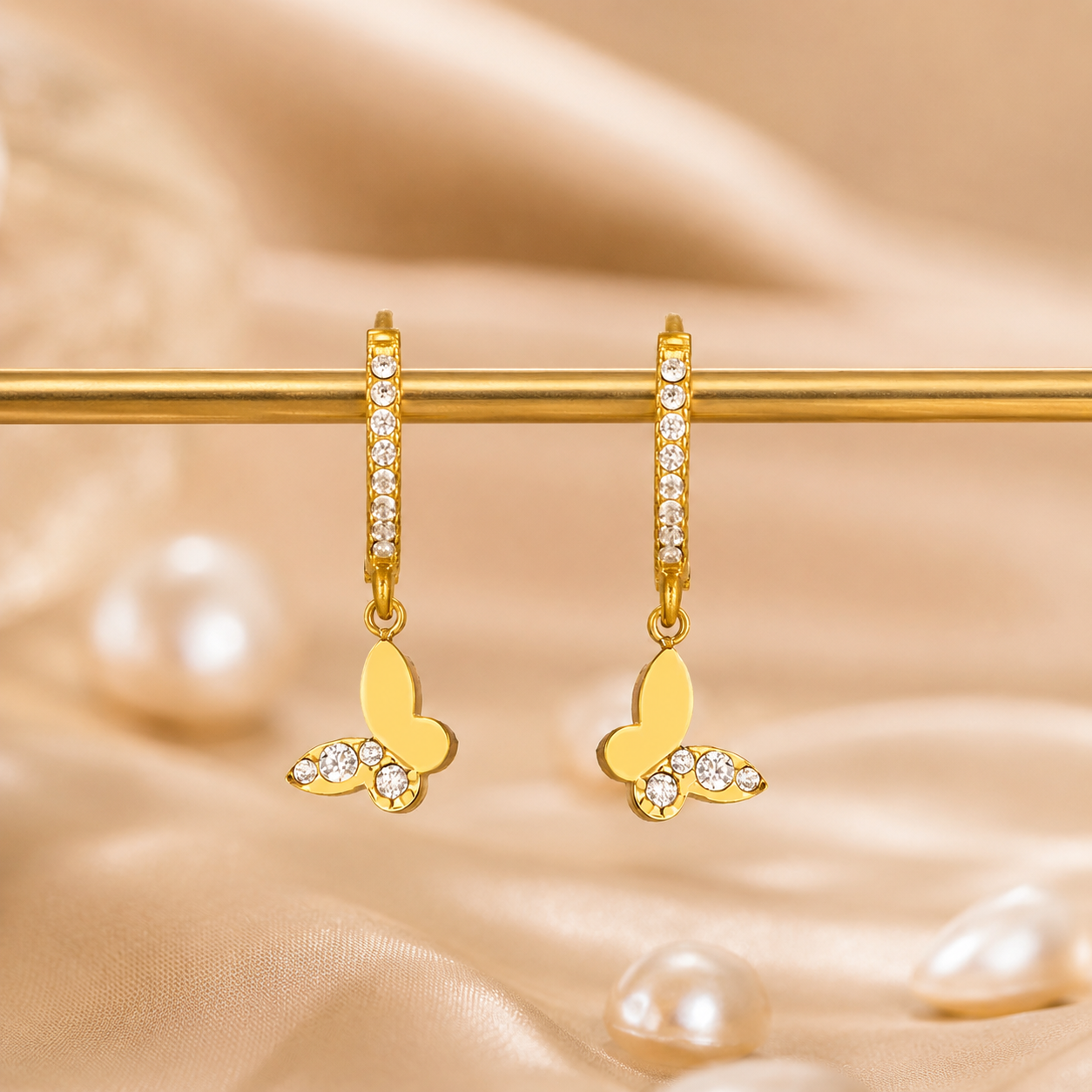 Aaravi Crystal Butterfly Earrings
