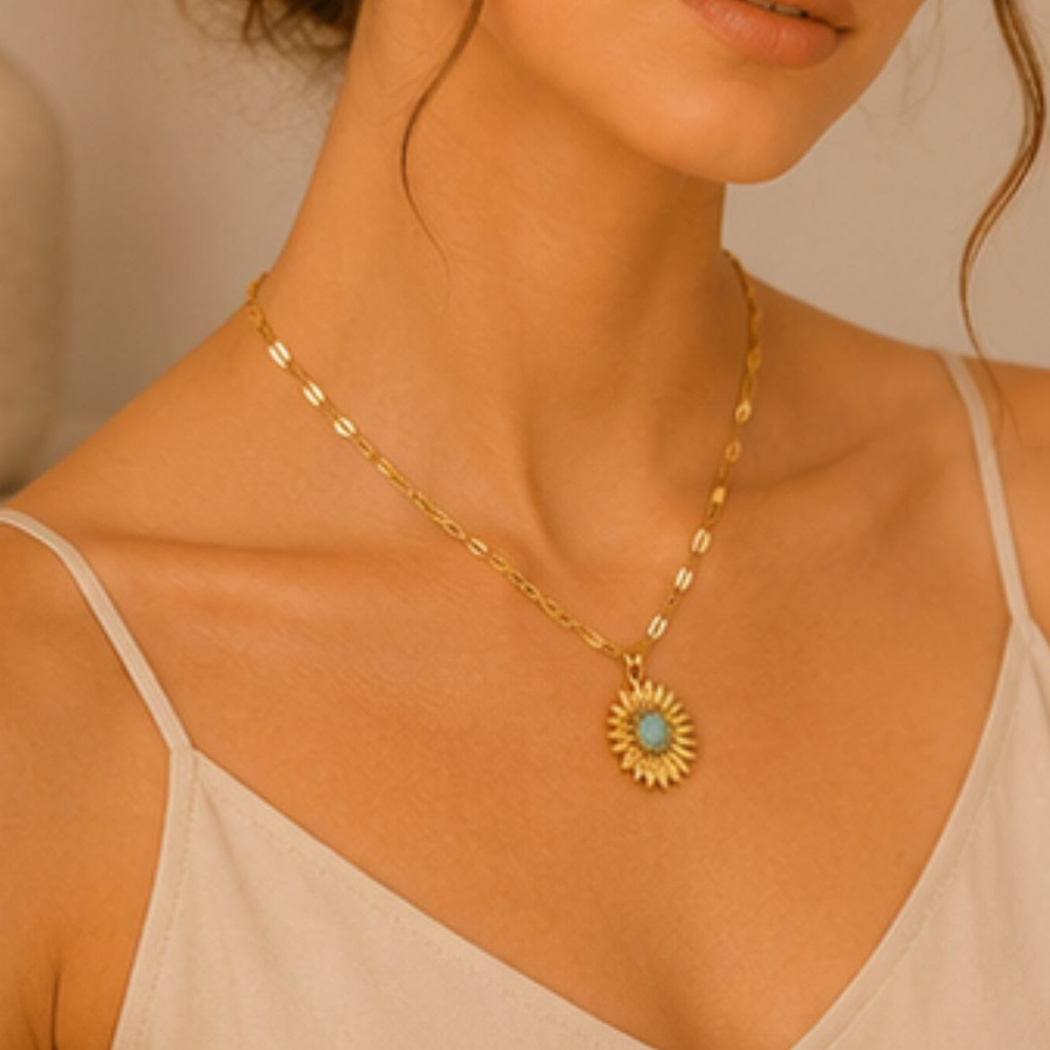 Sunlit Lotus Pendant