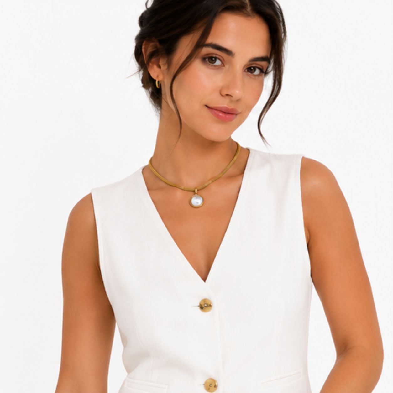Halo Pearl Gold Necklace