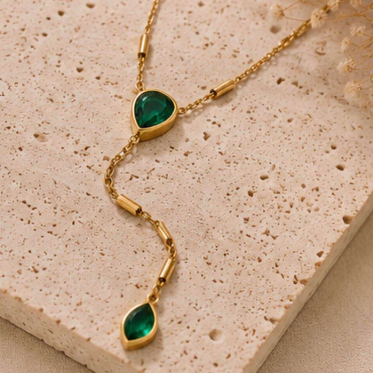 Avni Emerald Teardrop Necklace