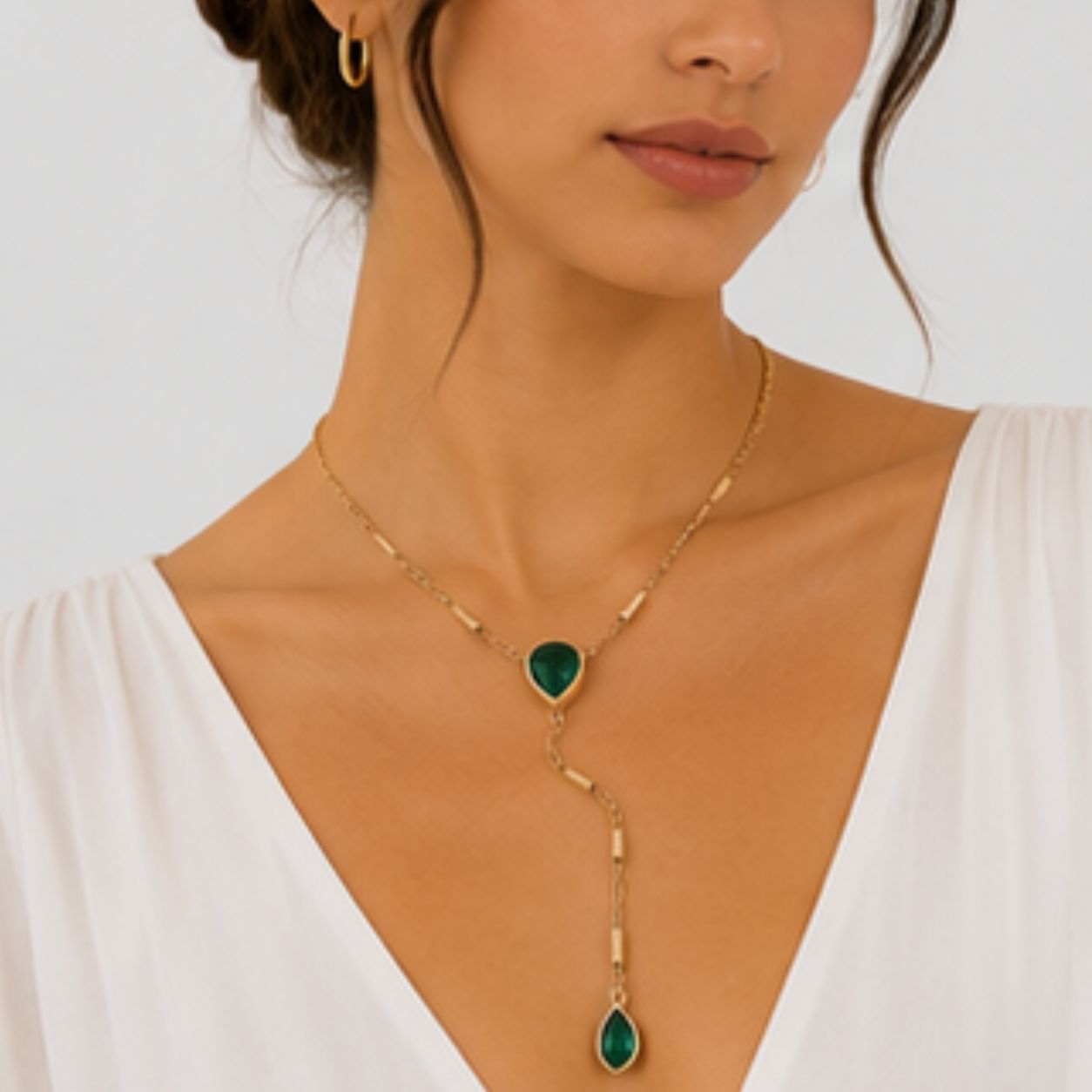 Avni Emerald Teardrop Necklace