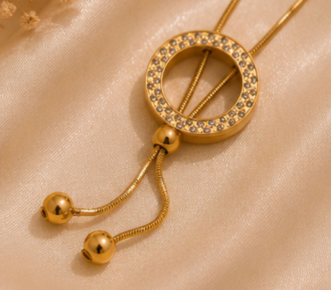 Meera Circle Drop Necklace