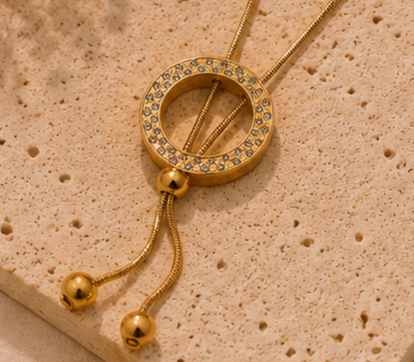 Meera Circle Drop Necklace