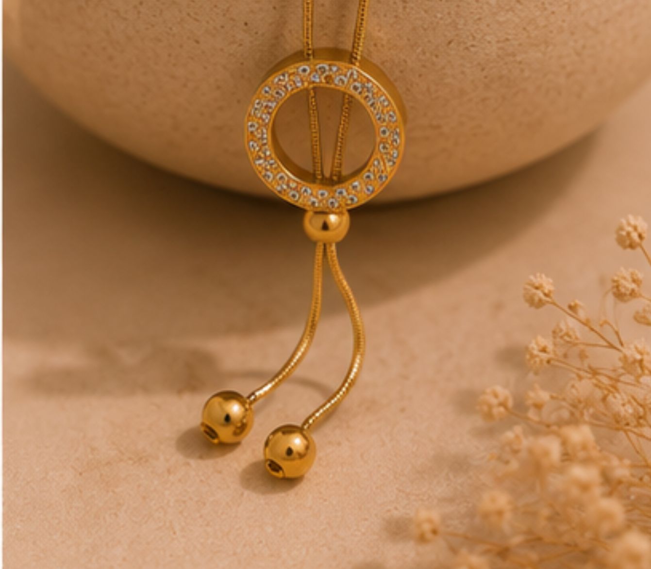 Meera Circle Drop Necklace