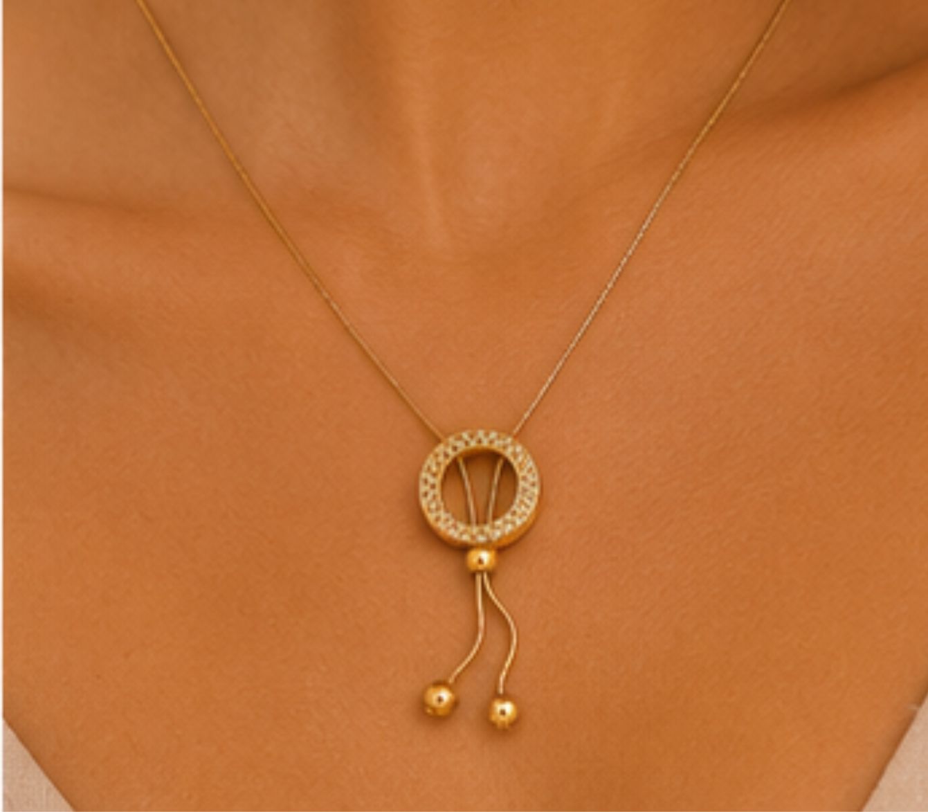 Meera Circle Drop Necklace