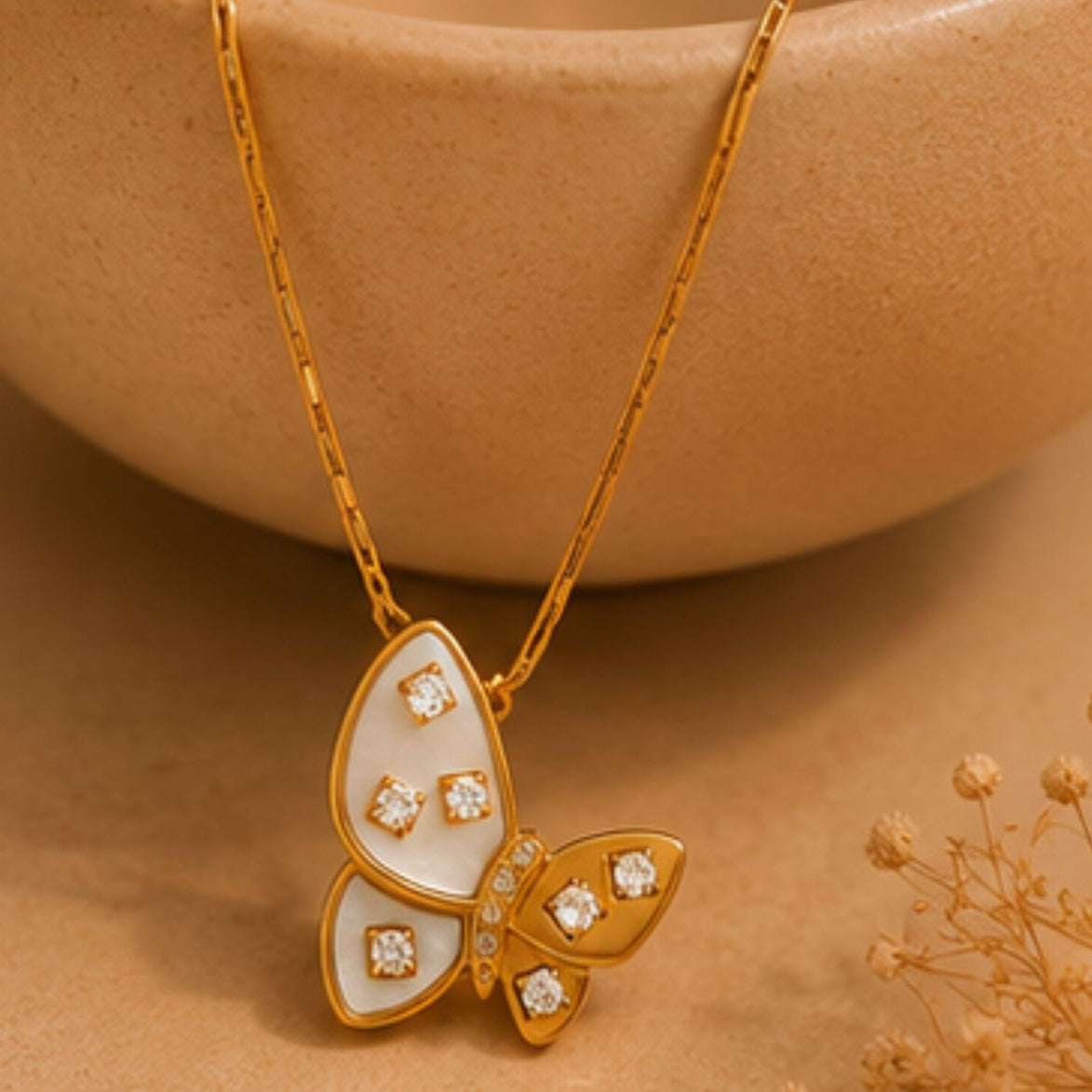 Inaaya Shell Butterfly Necklace