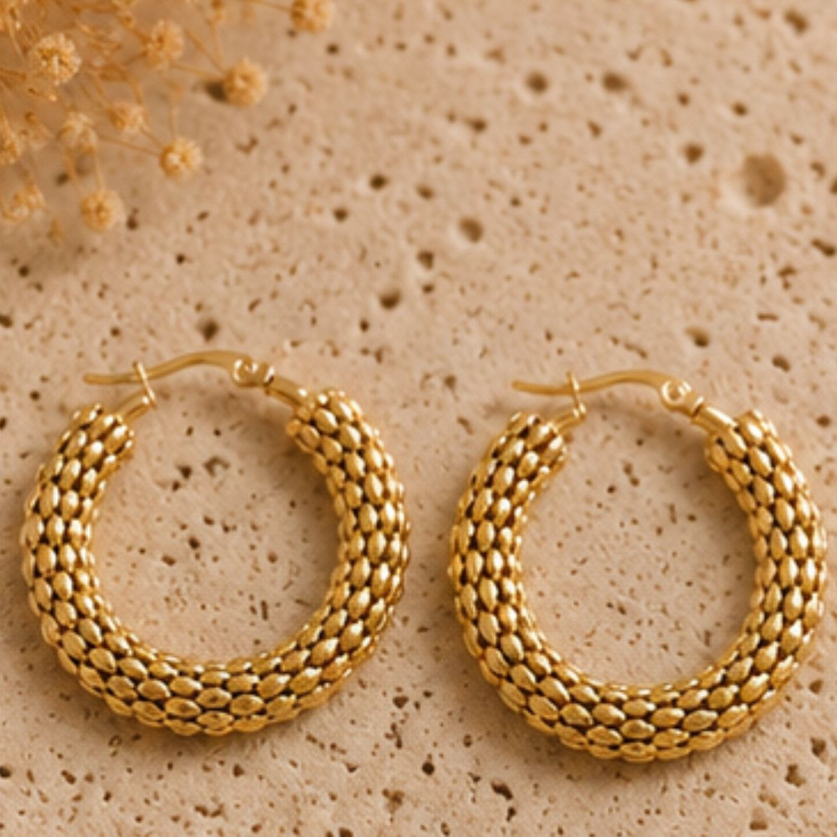 Nysa Beaded Twist Hoops