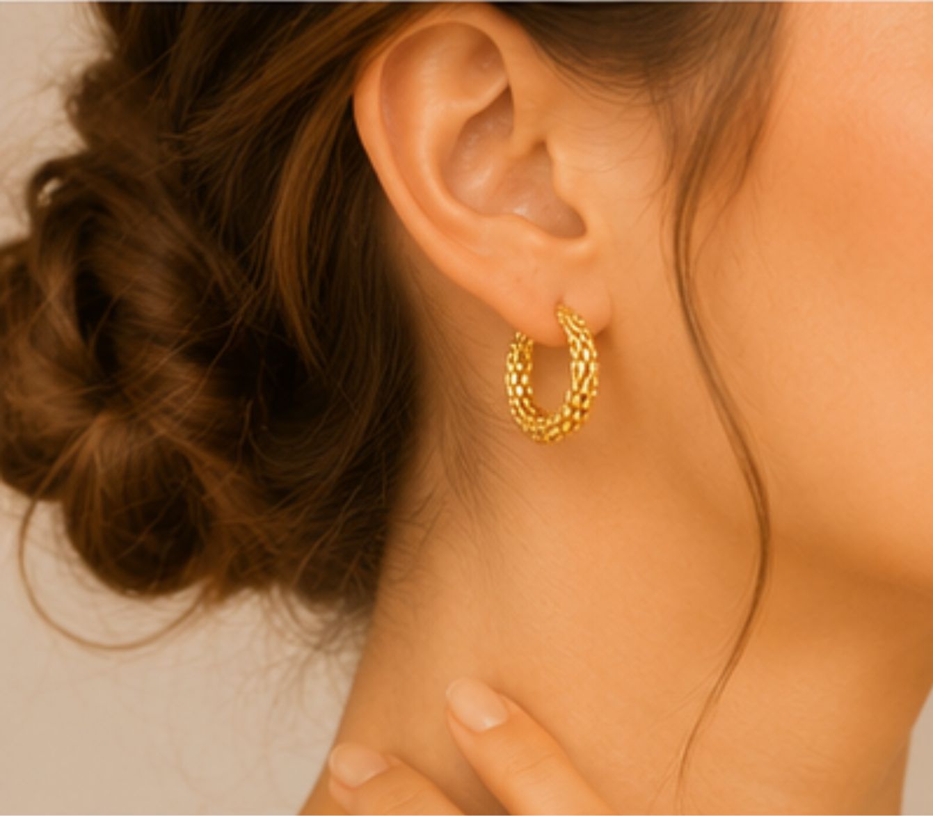 Nysa Beaded Twist Hoops
