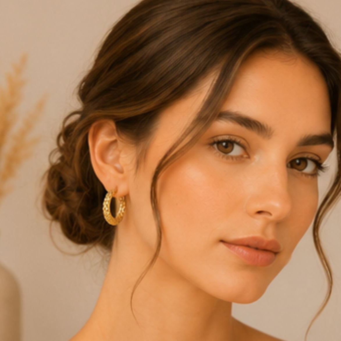 Nysa Beaded Twist Hoops