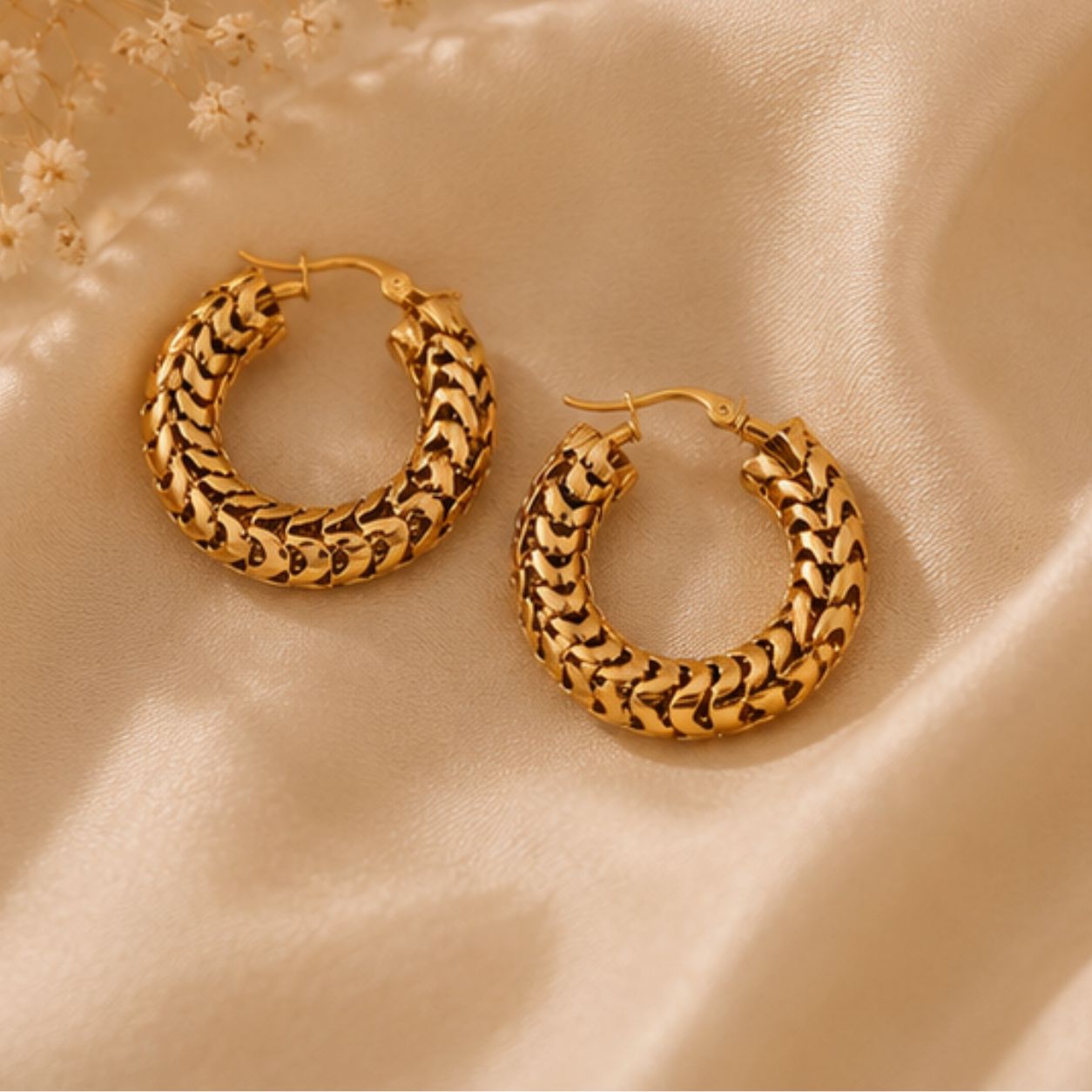 Tanvi Woven Chain Hoops