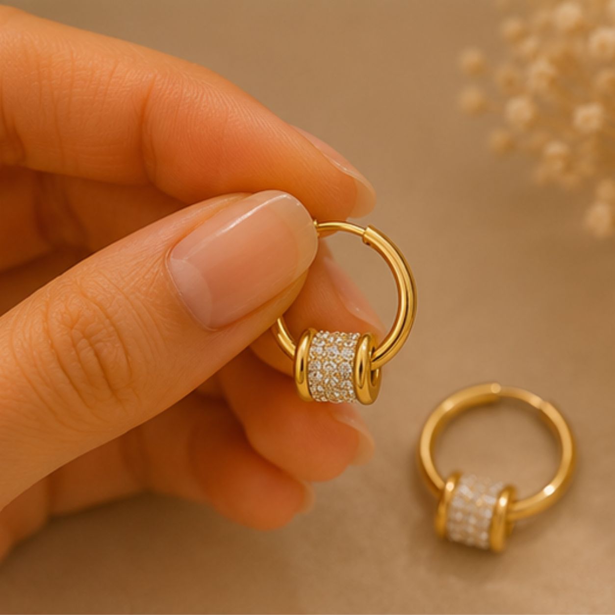 Ziva Sparkle Barrel Hoops