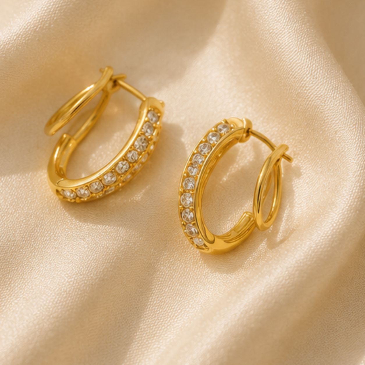 Arya Crystal Twin Hoops