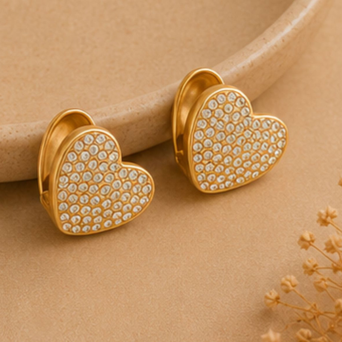Aahana Spark Heart Studs