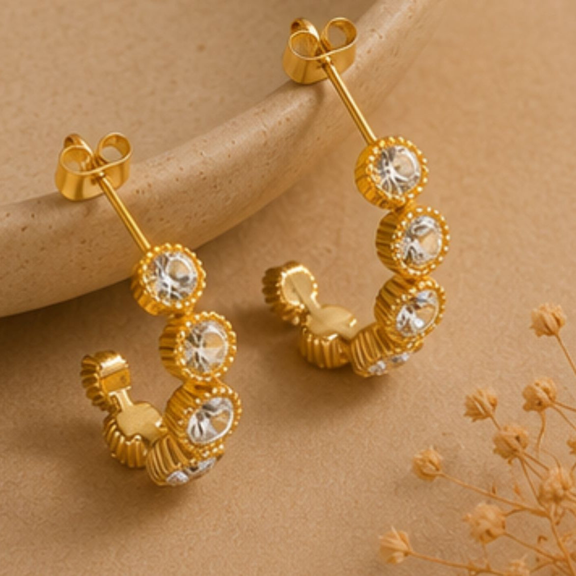 Amaya Crystal Curve Hoops