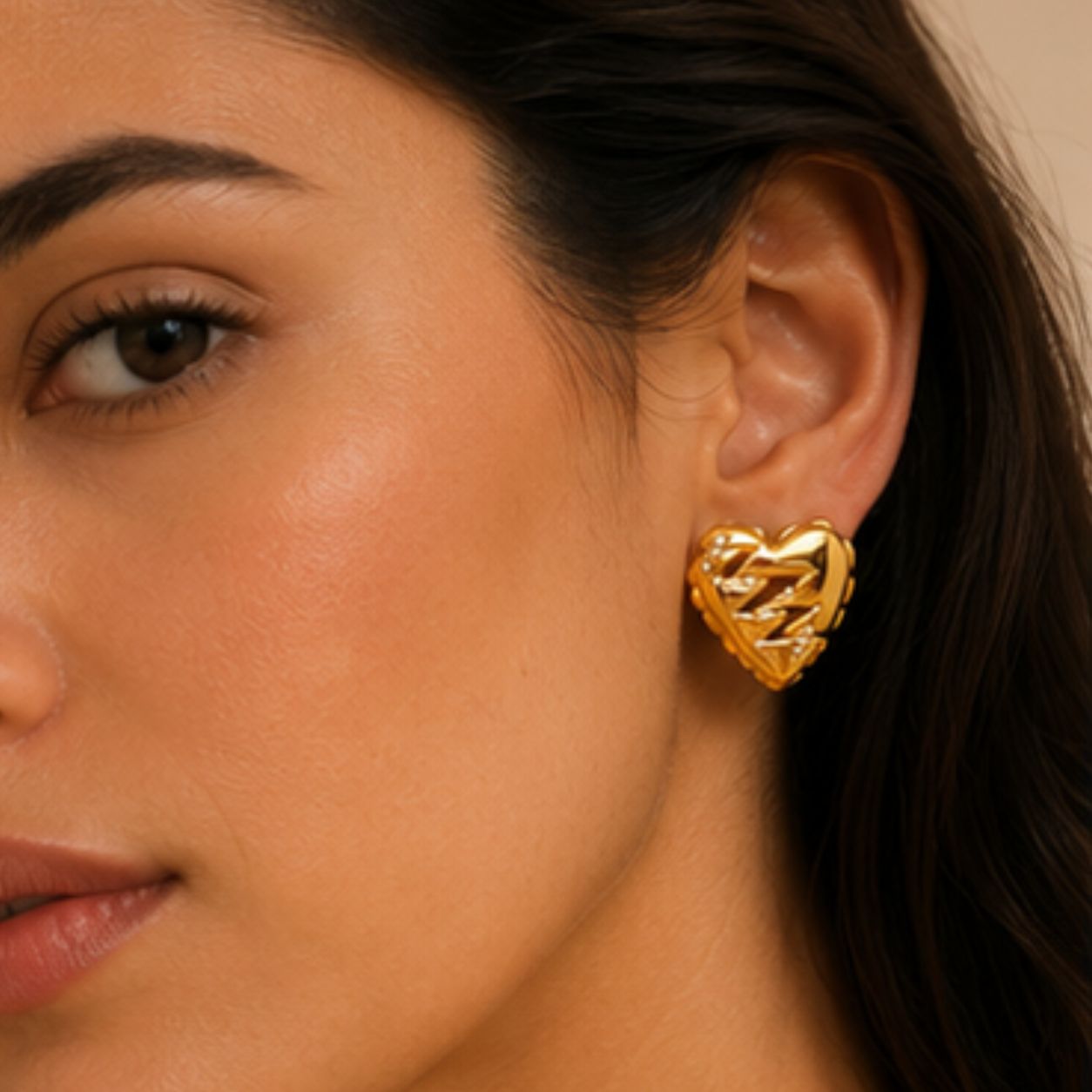 Irisa Jagged Gold Hearts