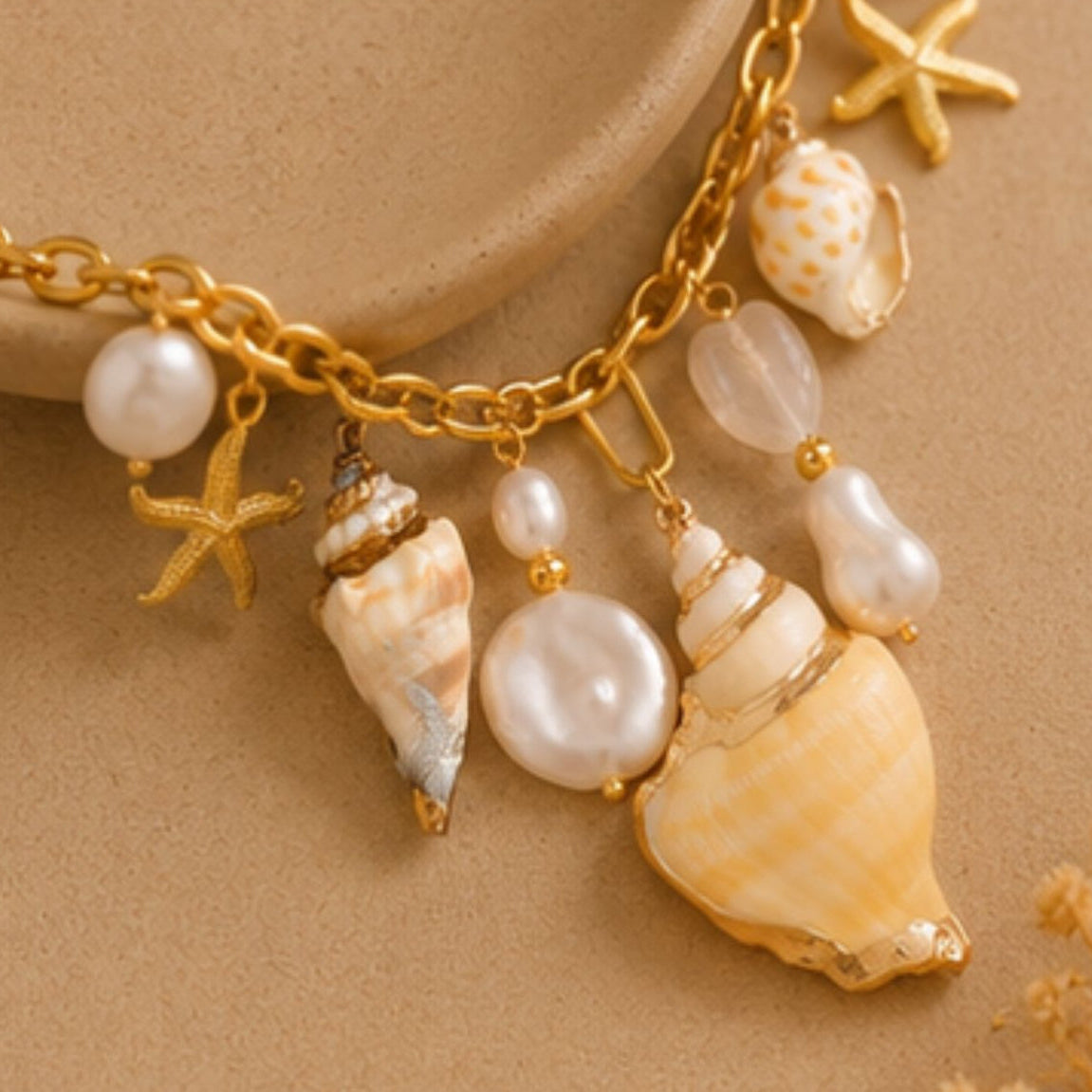 Sagarika Shell Charm Necklace