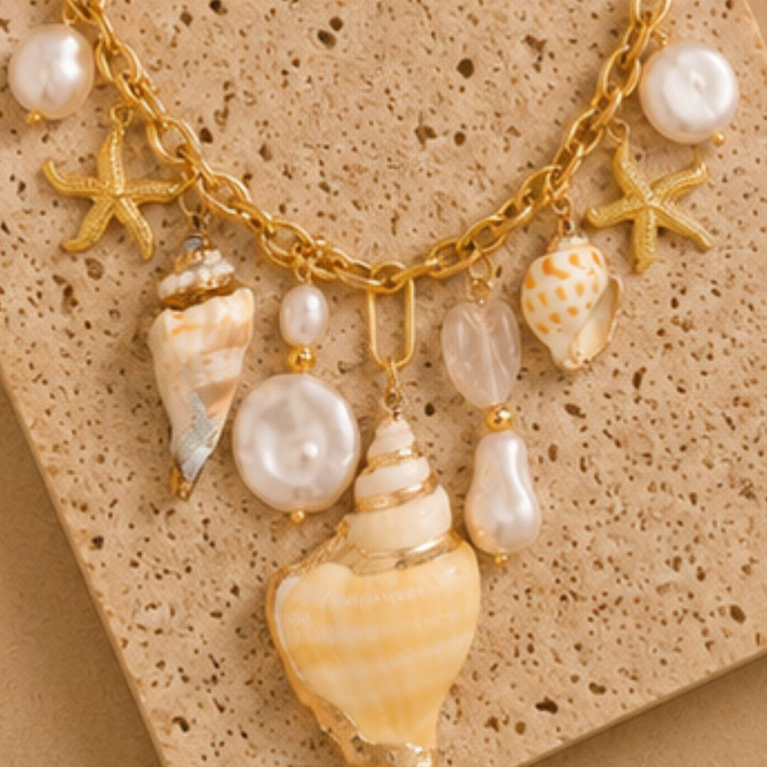 Sagarika Shell Charm Necklace