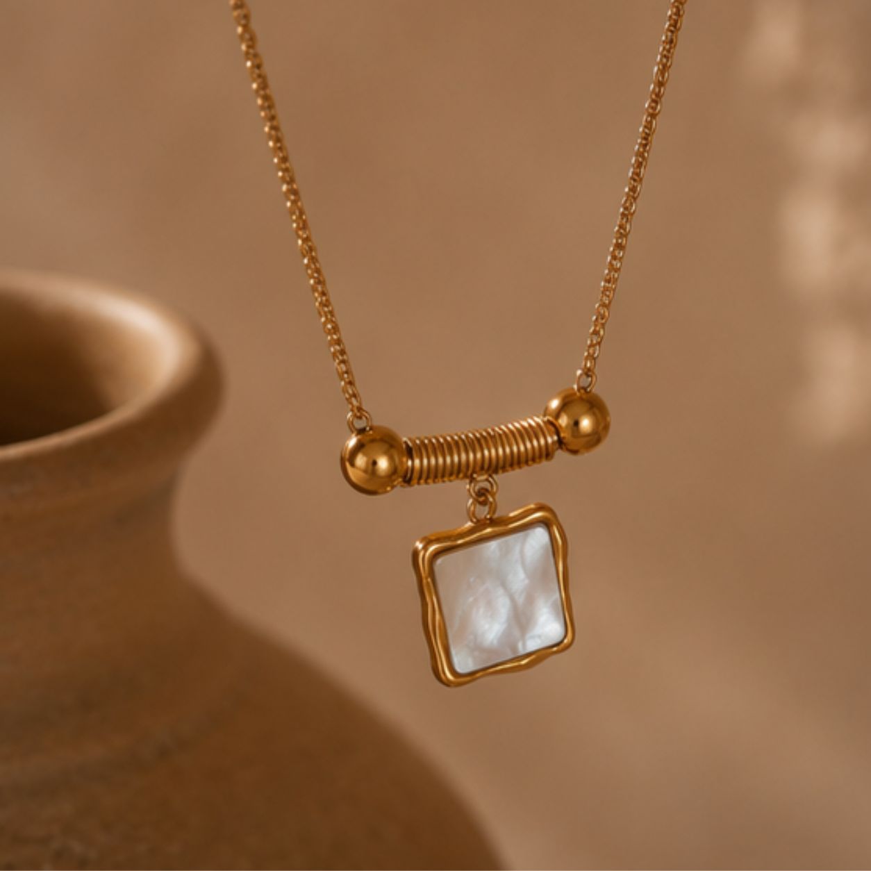 Myra Sculpt Shell Pendant