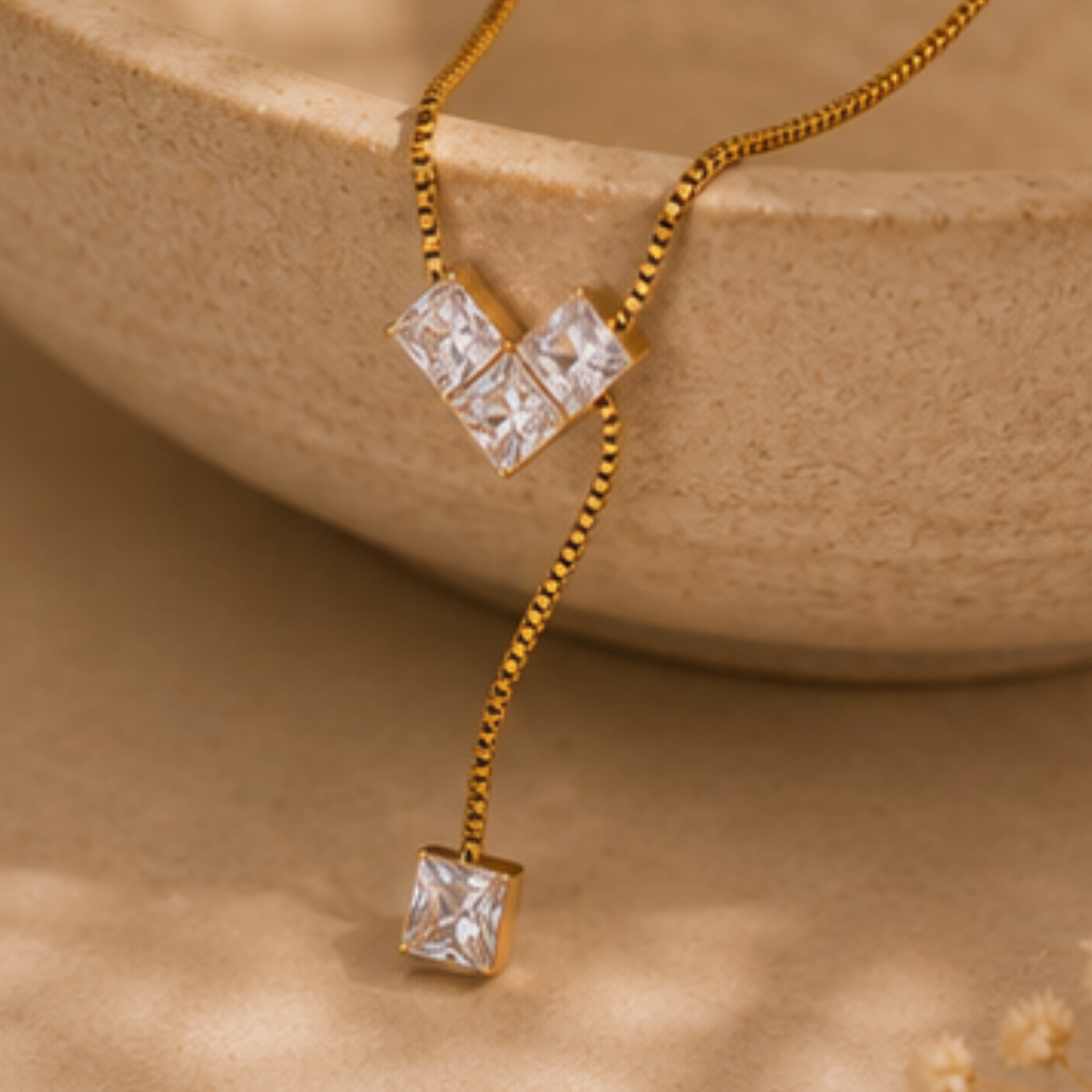 Ivory Crystal Edge Necklace