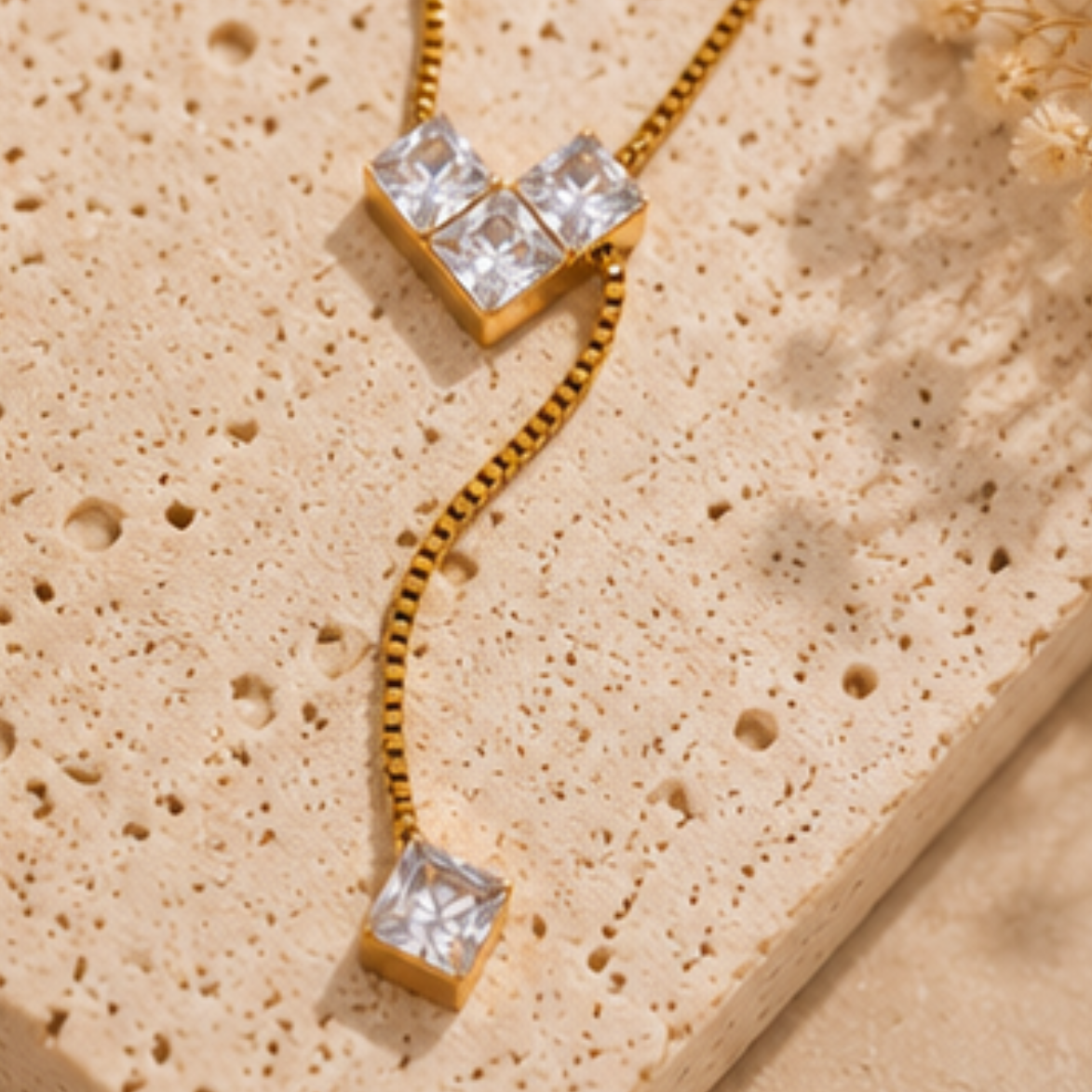 Ivory Crystal Edge Necklace