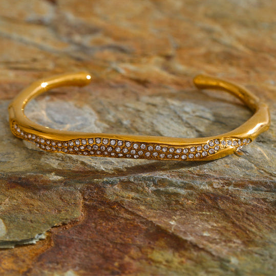Aahana Textured Cuff with Crystals