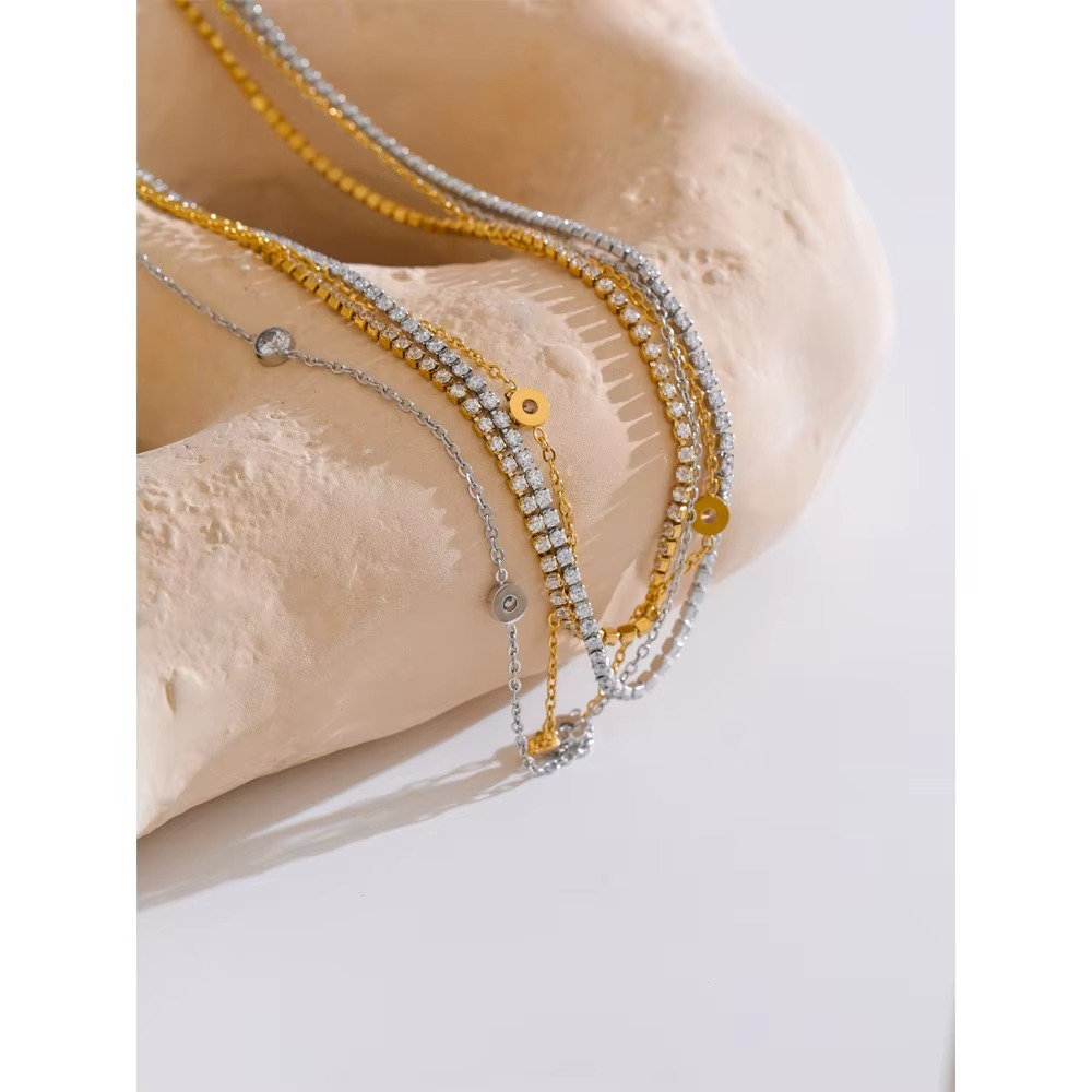Aarzo Twin Layer Tennis Necklace
