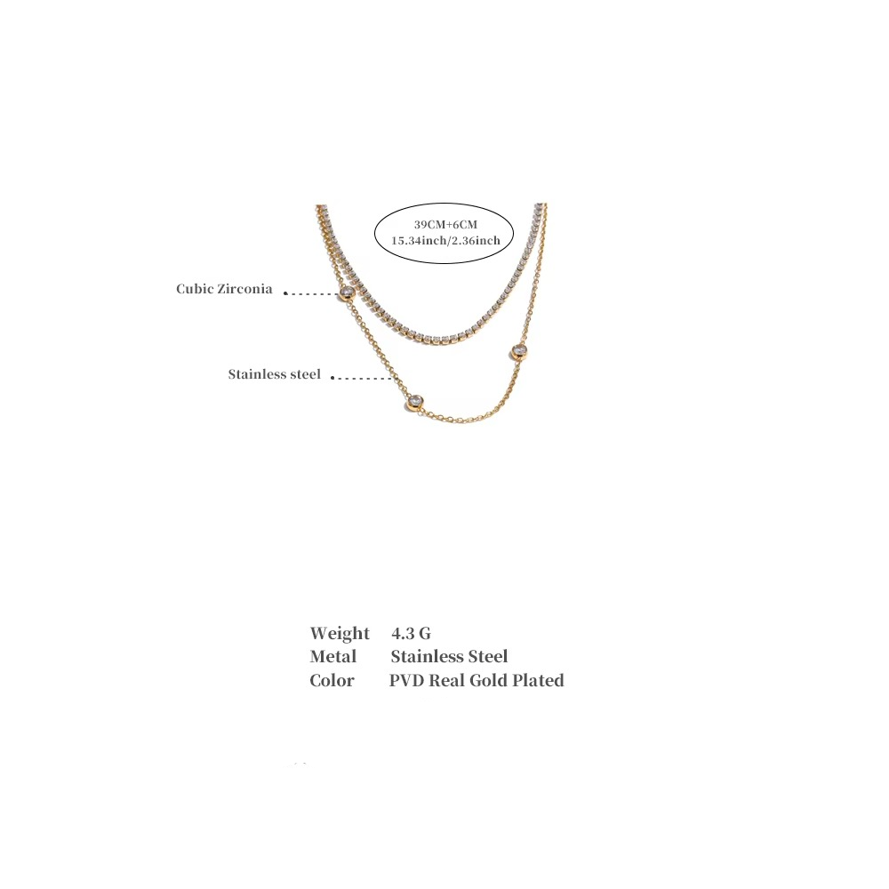 Aarzo Twin Layer Tennis Necklace