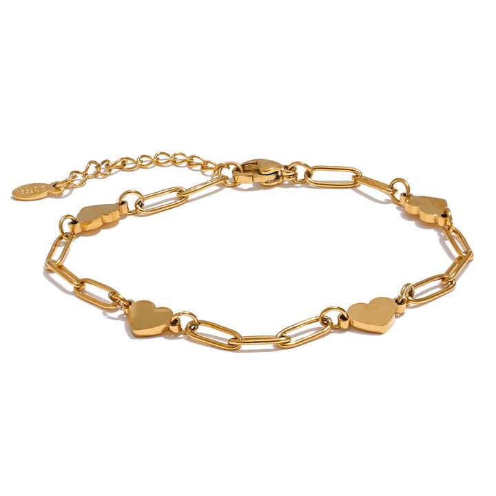 Diya Paperclip Heart Link Bracelet