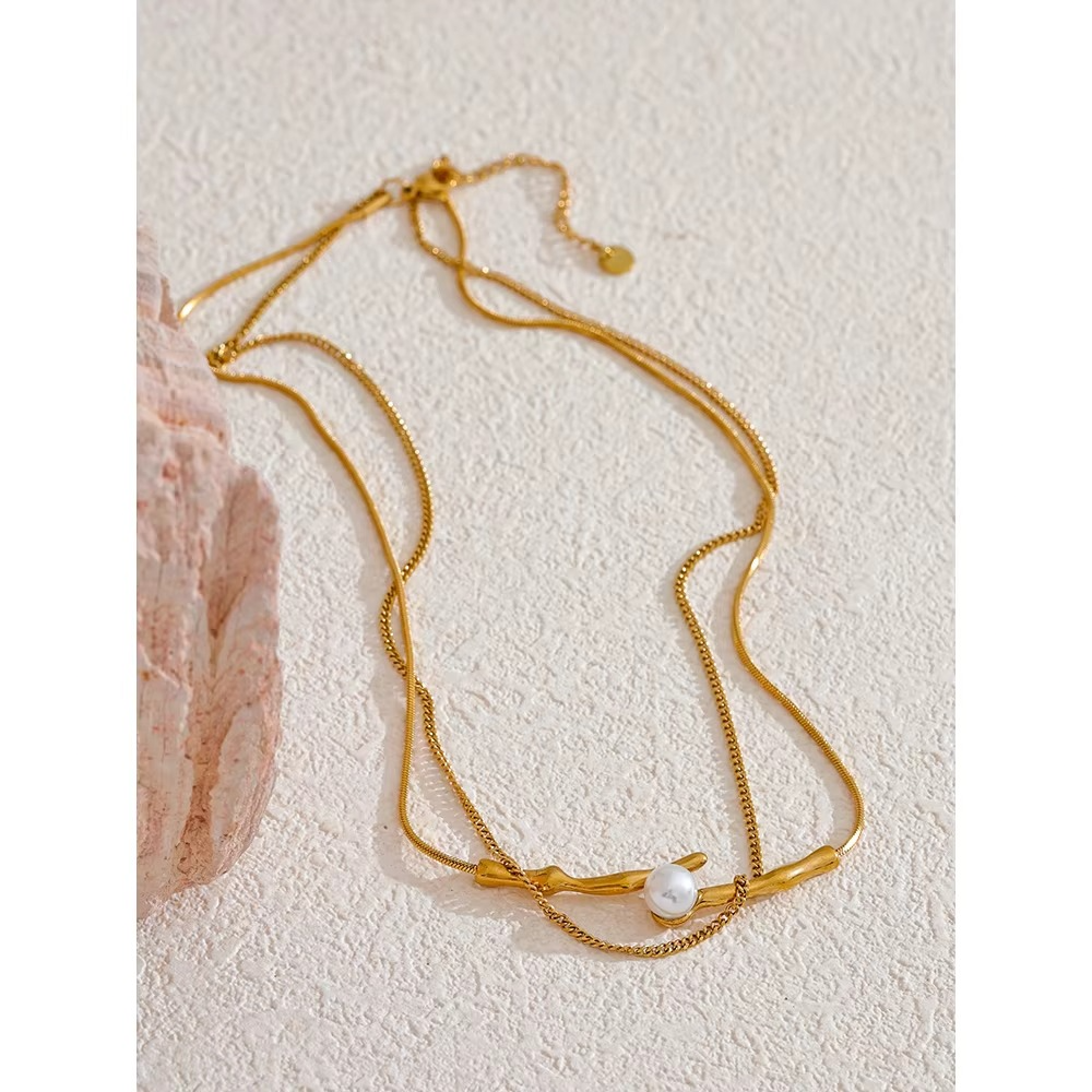 Eira Bamboo Pearl Necklace