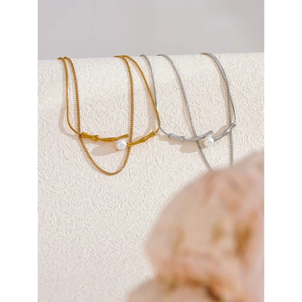 Eira Bamboo Pearl Necklace