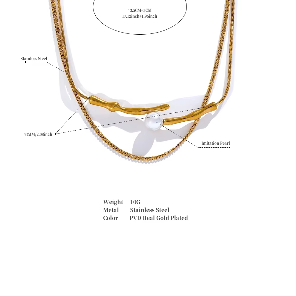 Eira Bamboo Pearl Necklace