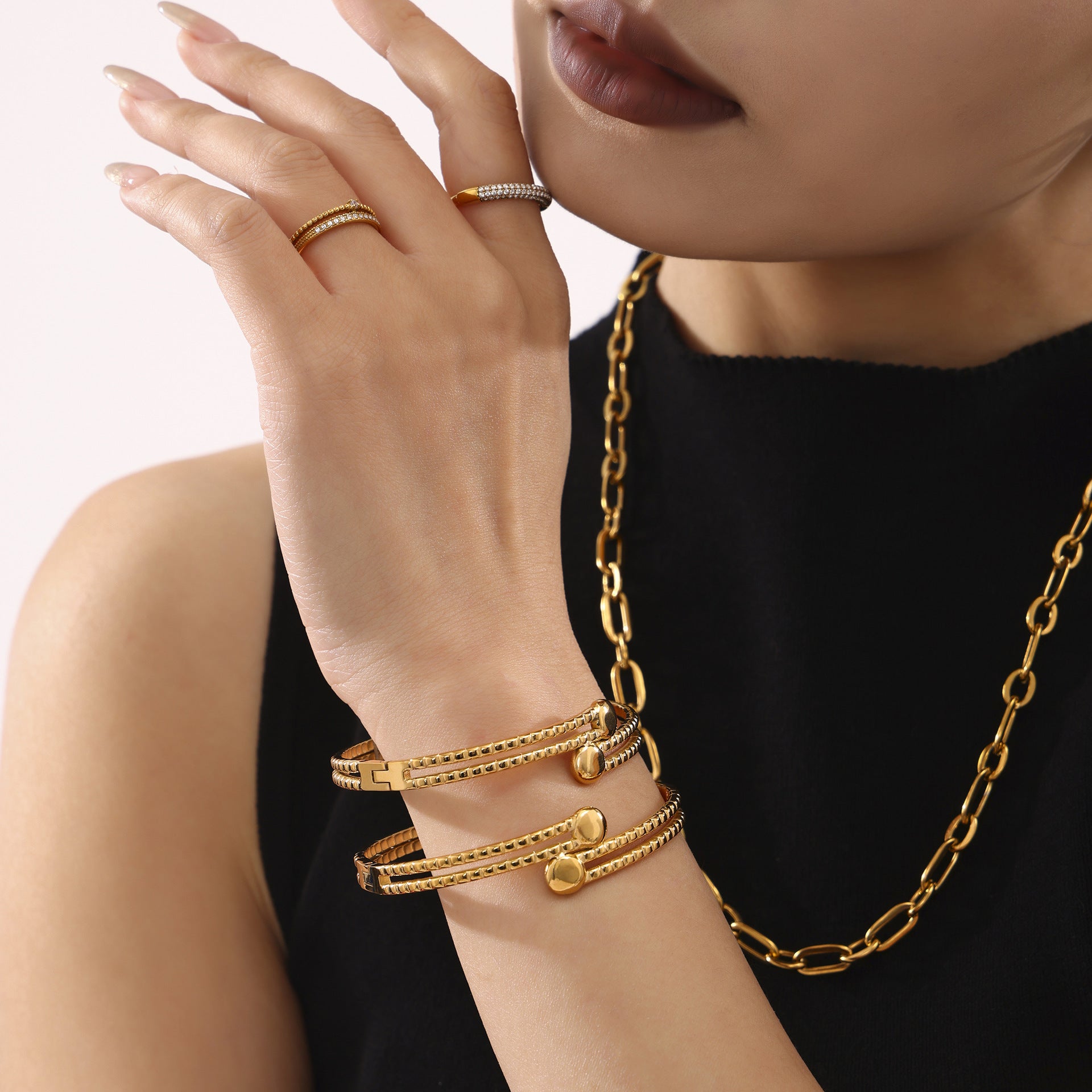 Indira Gridline Wrap Bangle
