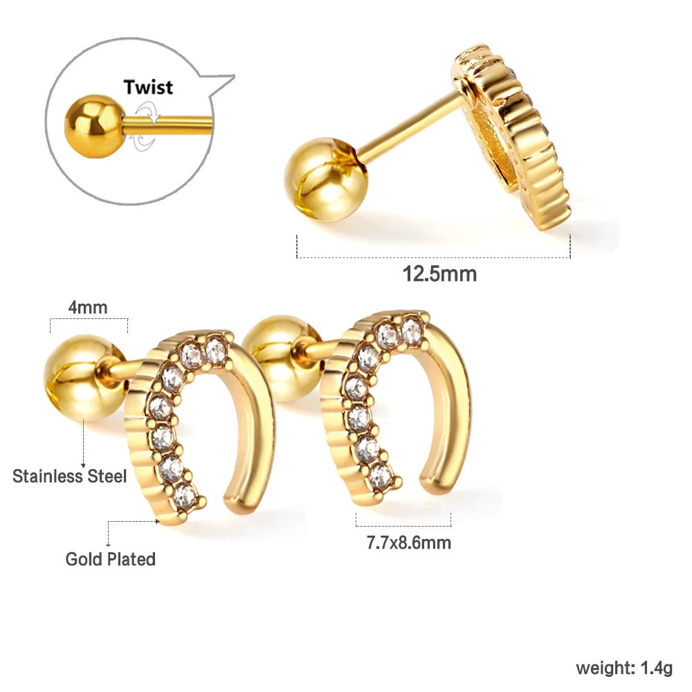 Mira Luck Horseshoe Studs