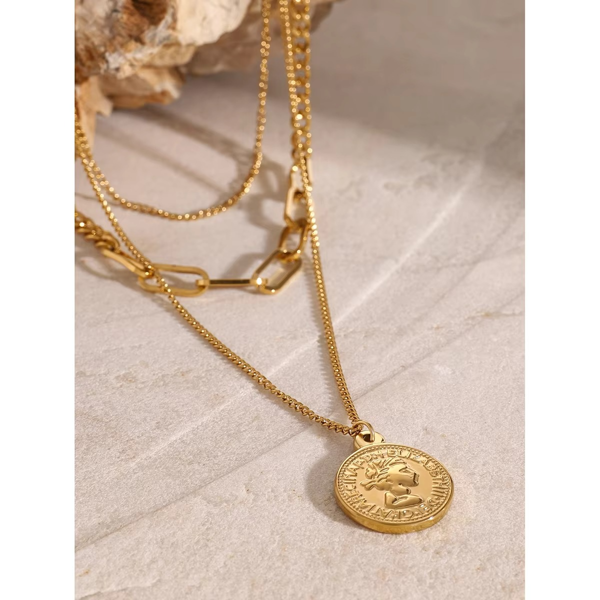 Noor Layered Coin Necklace