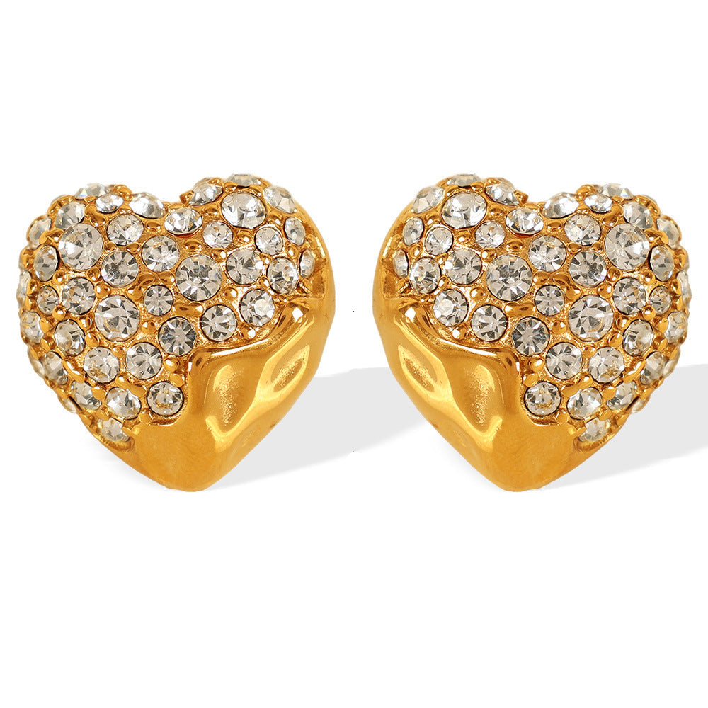 Ruh Spark Heart Studs