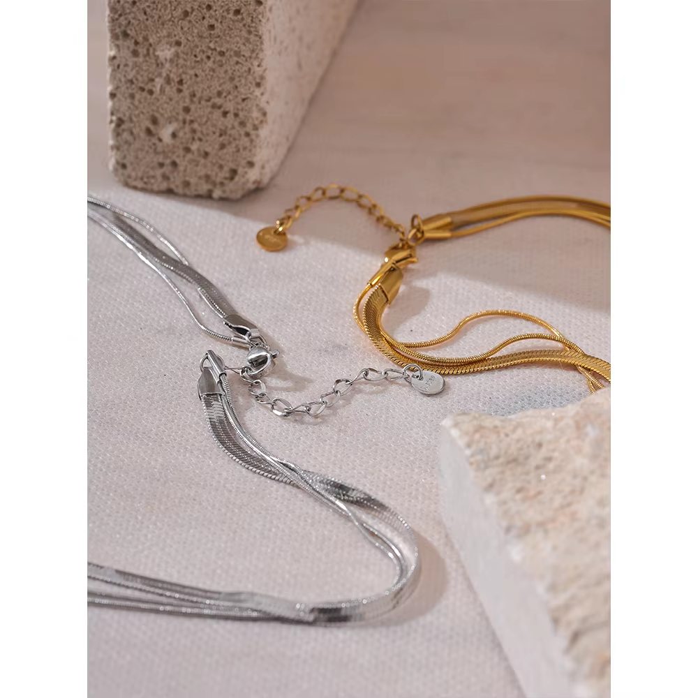 Saanjh Layered Herringbone Necklace